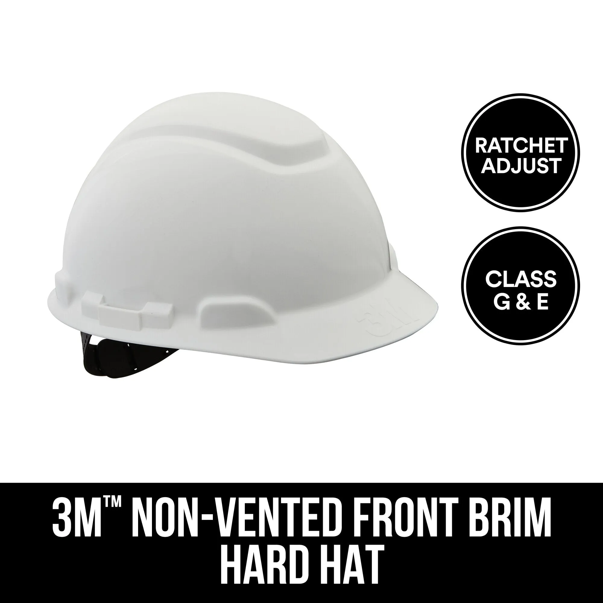 3M Non-Vented Hard Hat with Ratchet Adjustment CHH-R-W6-PS