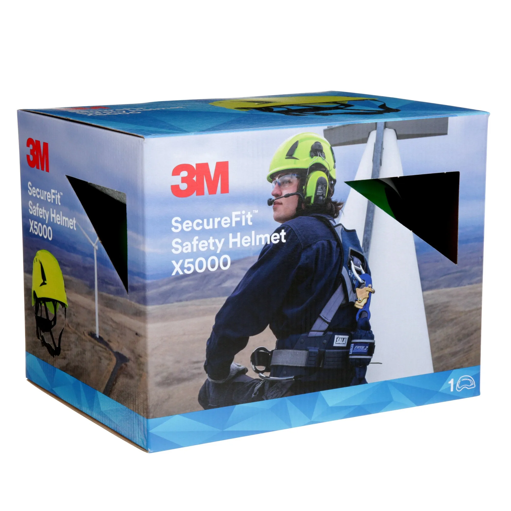 3M SecureFit Safety Helmet, X5004VX-ANSI,  Green, vented, 1Ea/Box