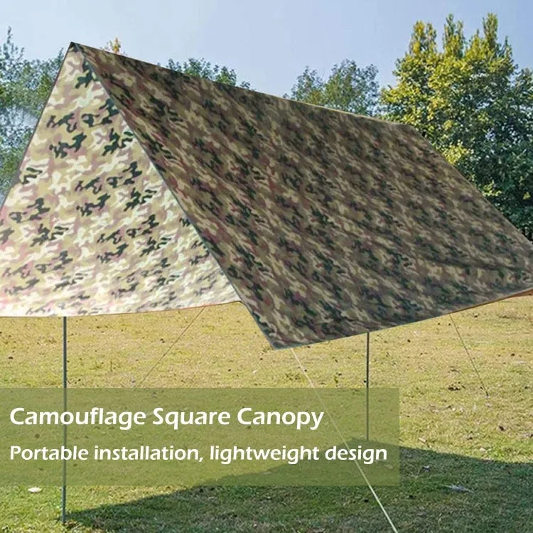 3X3m Waterproof Tent Tarp Square Canopy Polyester Sunshade Floor Mat(Camouflage)