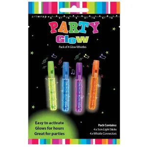 4pk Party Favours Glow Whistles