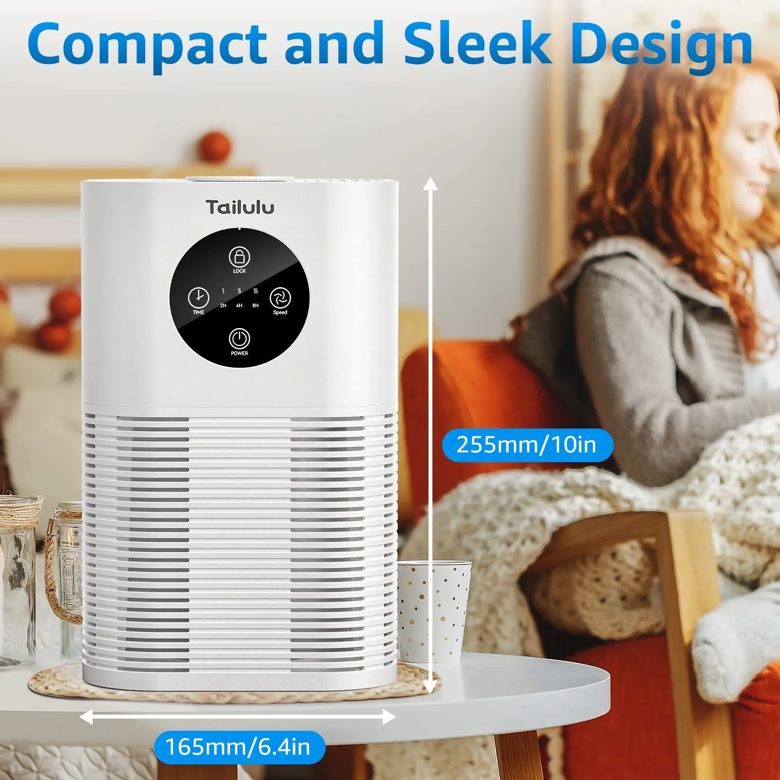 Air Purifiers for Pet,Tailulu Home Air Cleaner For Bedroom up to 600 sq.ft 22db with Fragrance Sponge