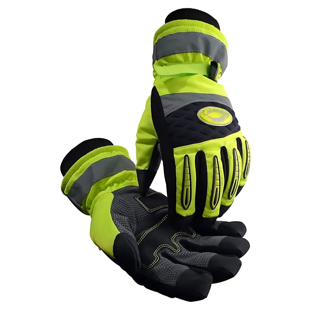 Caiman 2991-6 Synthetic Leather Patch Palm Glove with Hi-Vis Polyester Back - Heatrac Insulation