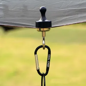 COOL CAMP Outdoor Camping Hook Strong Magnet Hanger Camping Canopy Tent Light Lanyard Holder(Black)