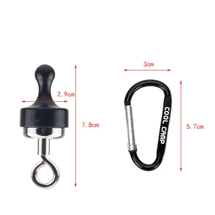 COOL CAMP Outdoor Camping Hook Strong Magnet Hanger Camping Canopy Tent Light Lanyard Holder(Black)