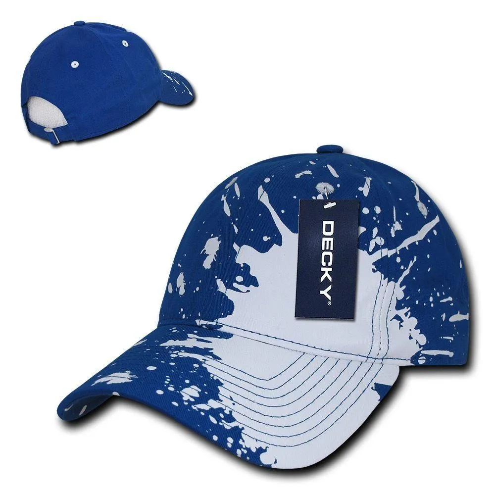 Decky Splat Paint Polo Cotton Sweatband Low Crown Dad Caps Hats