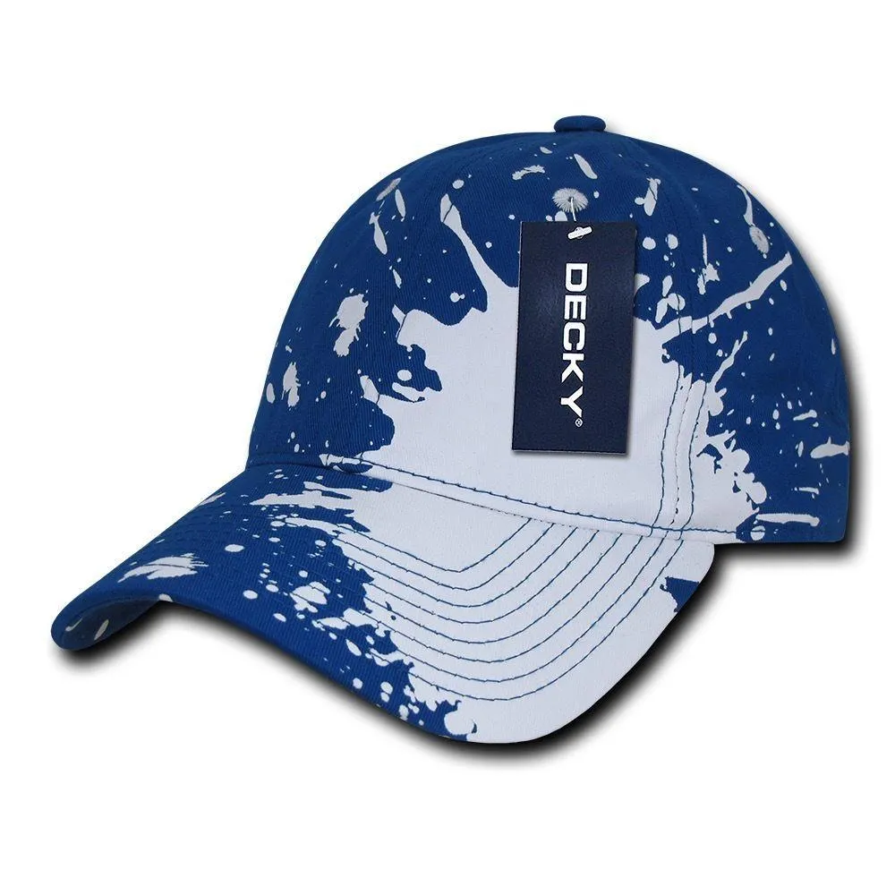 Decky Splat Paint Polo Cotton Sweatband Low Crown Dad Caps Hats