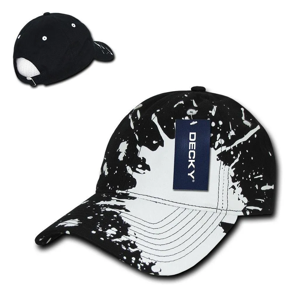 Decky Splat Paint Polo Cotton Sweatband Low Crown Dad Caps Hats