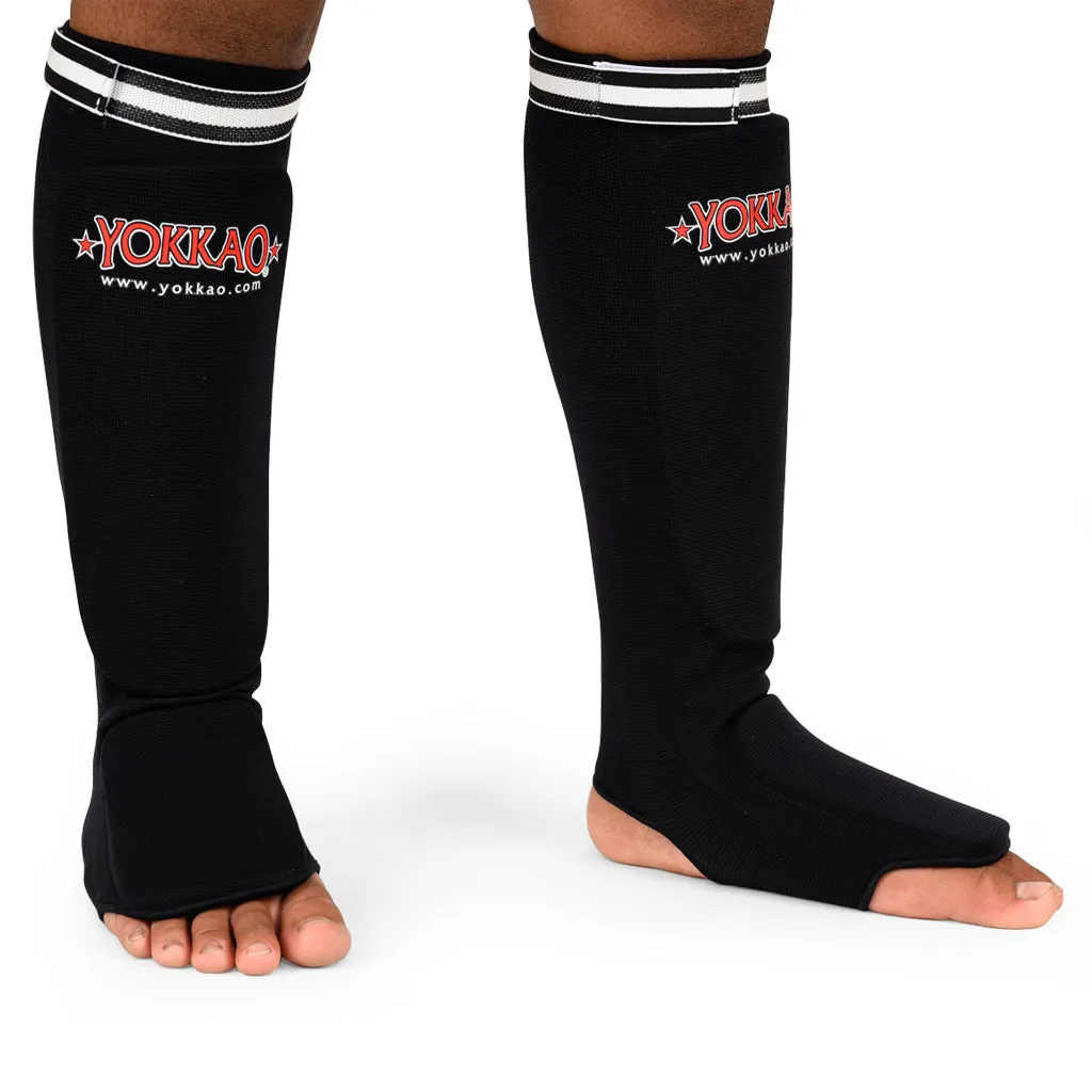 Kids Cotton Shin Guards Black