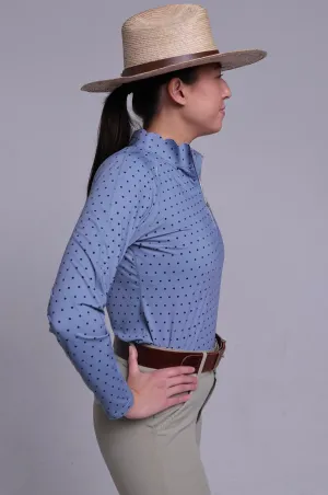 Long Sleeve Polka Dot Scallop Collar Sun Shirt