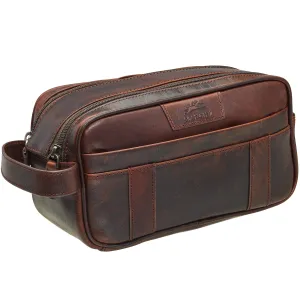 Mancini Buffalo Collection Dual Top Zipper Toiletry Bag