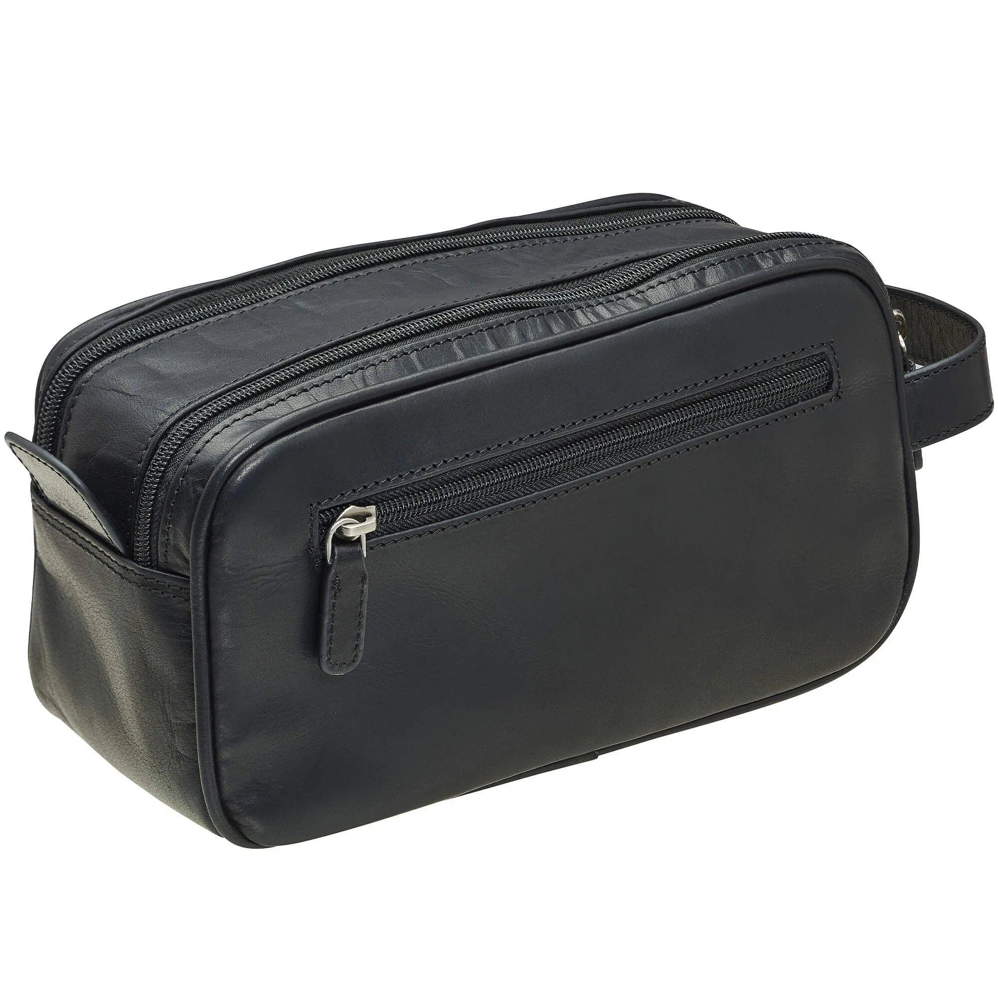 Mancini Buffalo Collection Dual Top Zipper Toiletry Bag