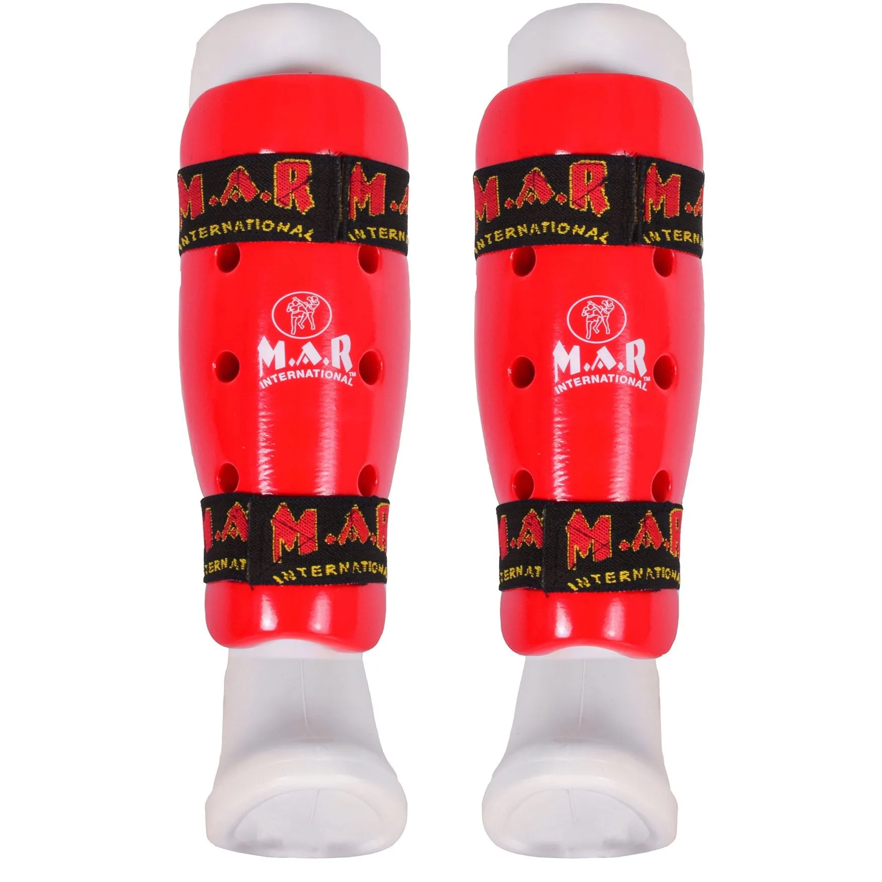 MAR-162A | Red Dipped Foam Martial Arts Shin Guard