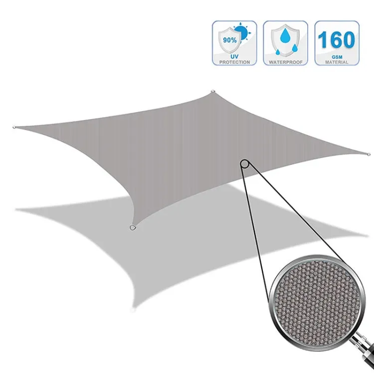 Outdoor Garden Sunshade Sail Waterproof Anti-UV Canopy, Size: 3.6m x 3.6m(Black)