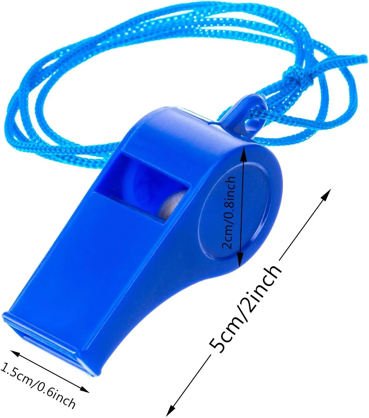 Plastic Whistles with Cord 3pc