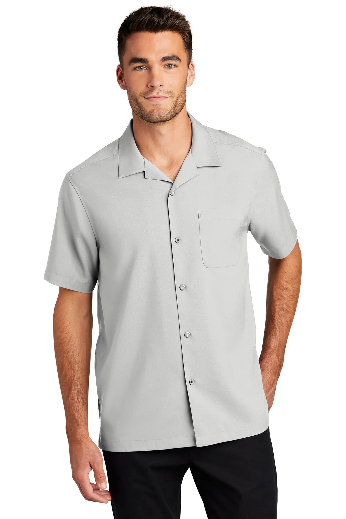 Port Authority Short Sleeve Performance Custom Shirts, Silver