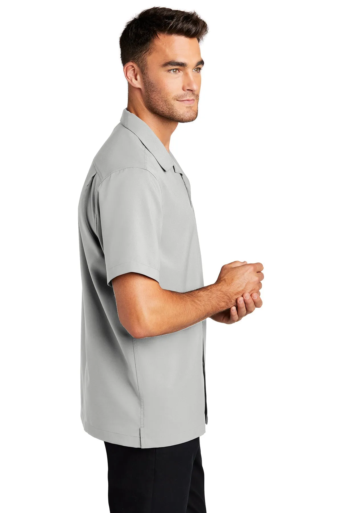 Port Authority Short Sleeve Performance Custom Shirts, Silver