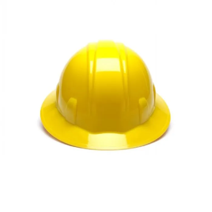 Pyramex SL Series HP24130 Full Brim Hard Hat 4 Point Ratchet Suspension, Yellow, One Size, 1 Each