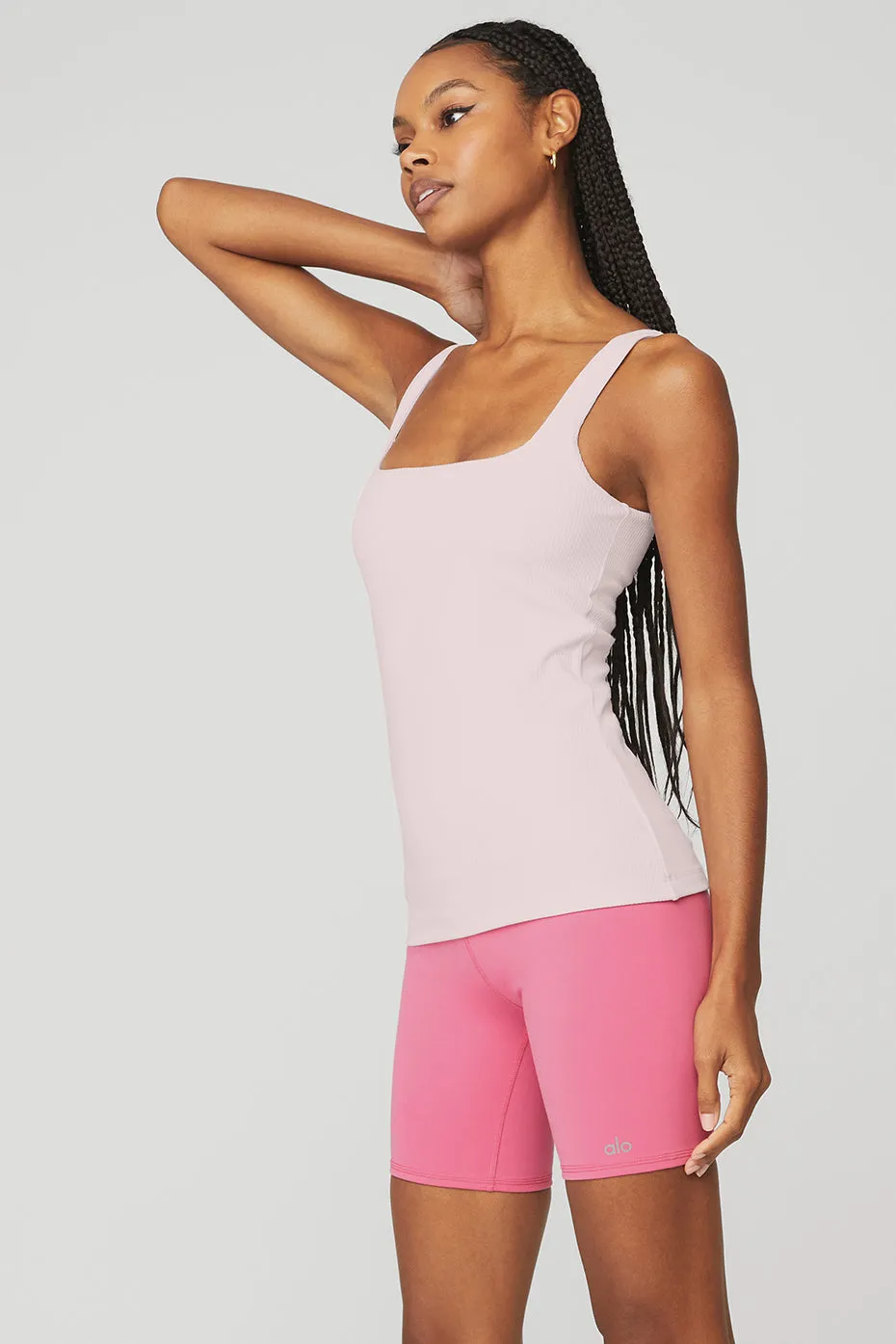 Ribbed Minimalist Tank - Pink Sugar