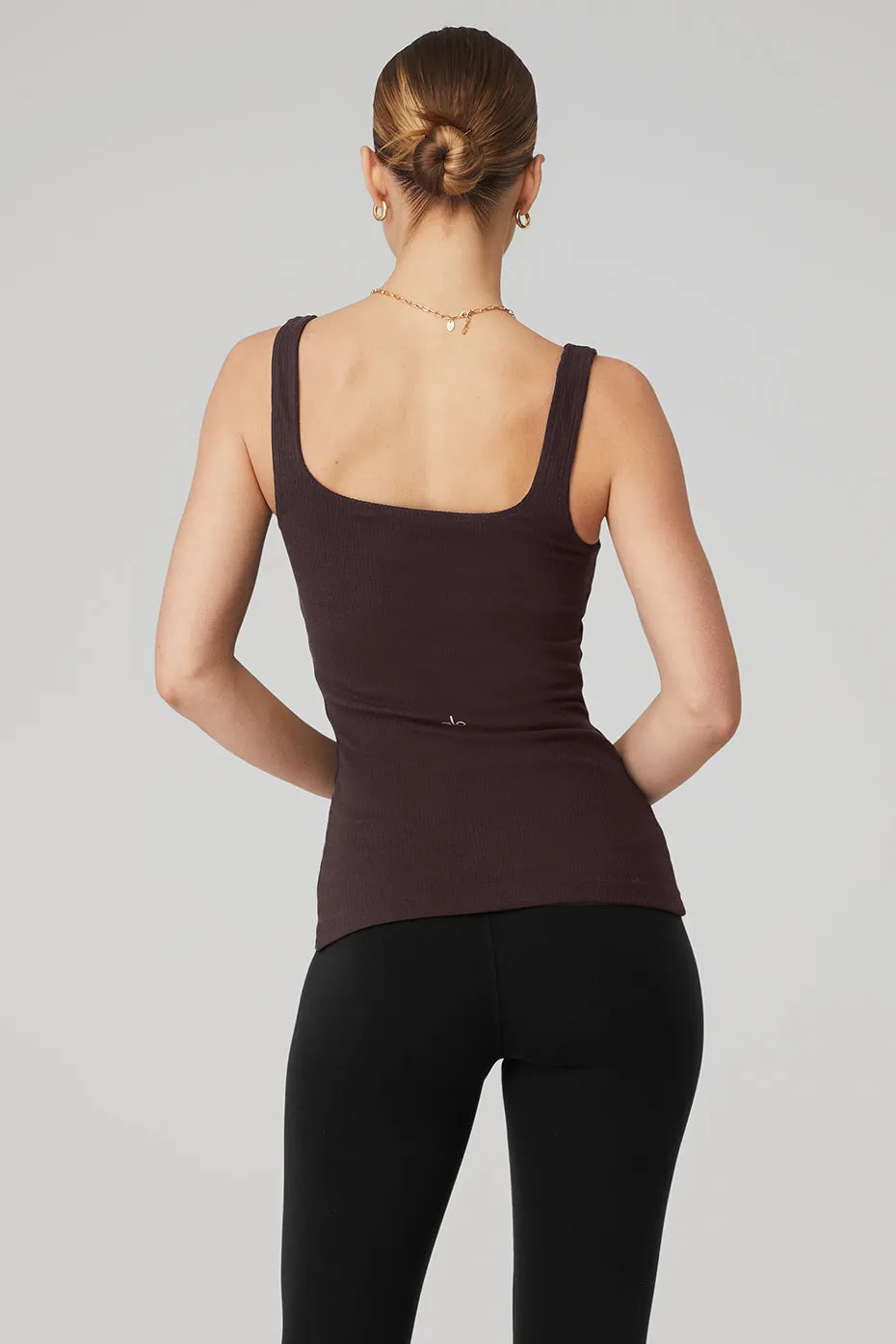 Ribbed Minimalist Tank - Raisin