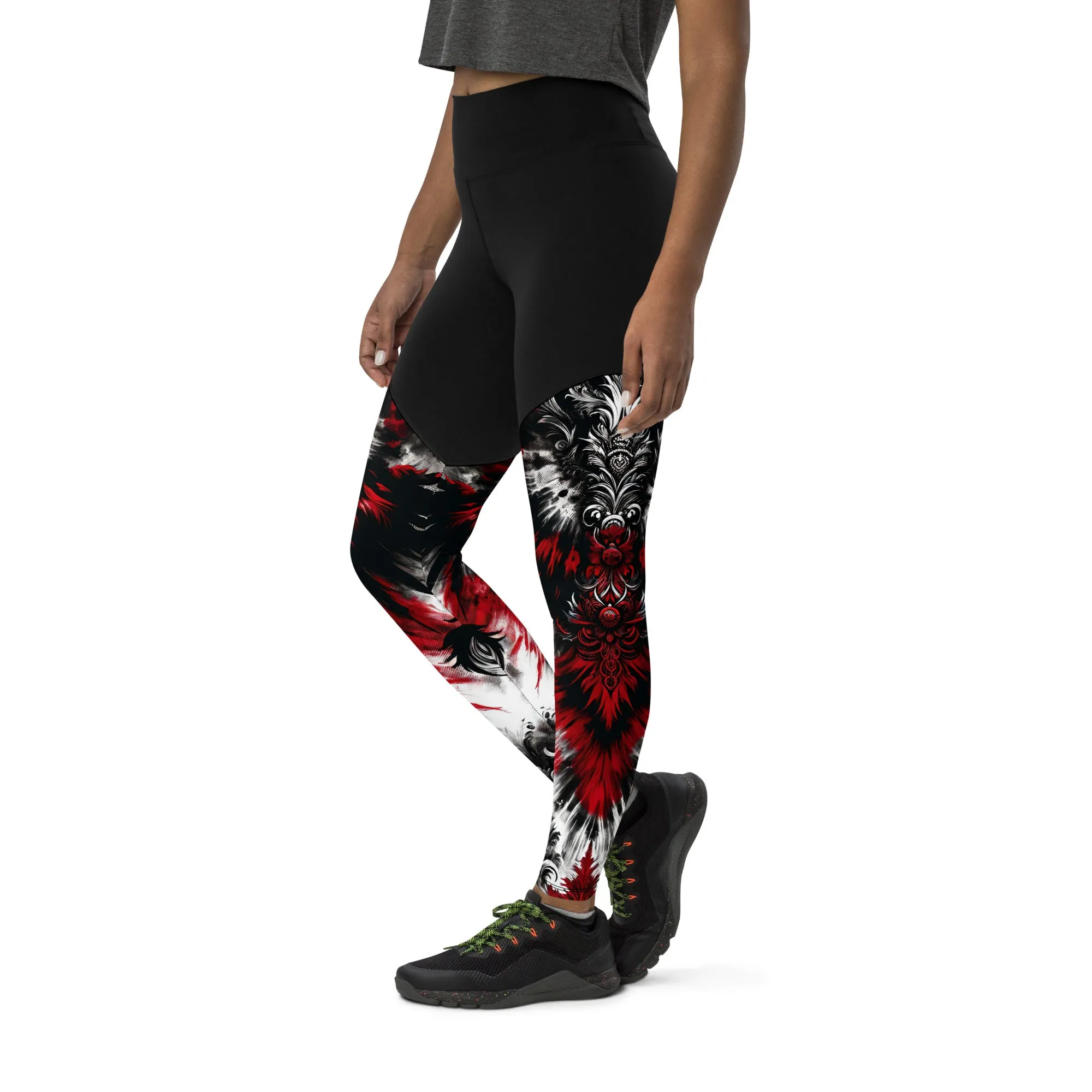 Sports Leggings Crimson Nocturn