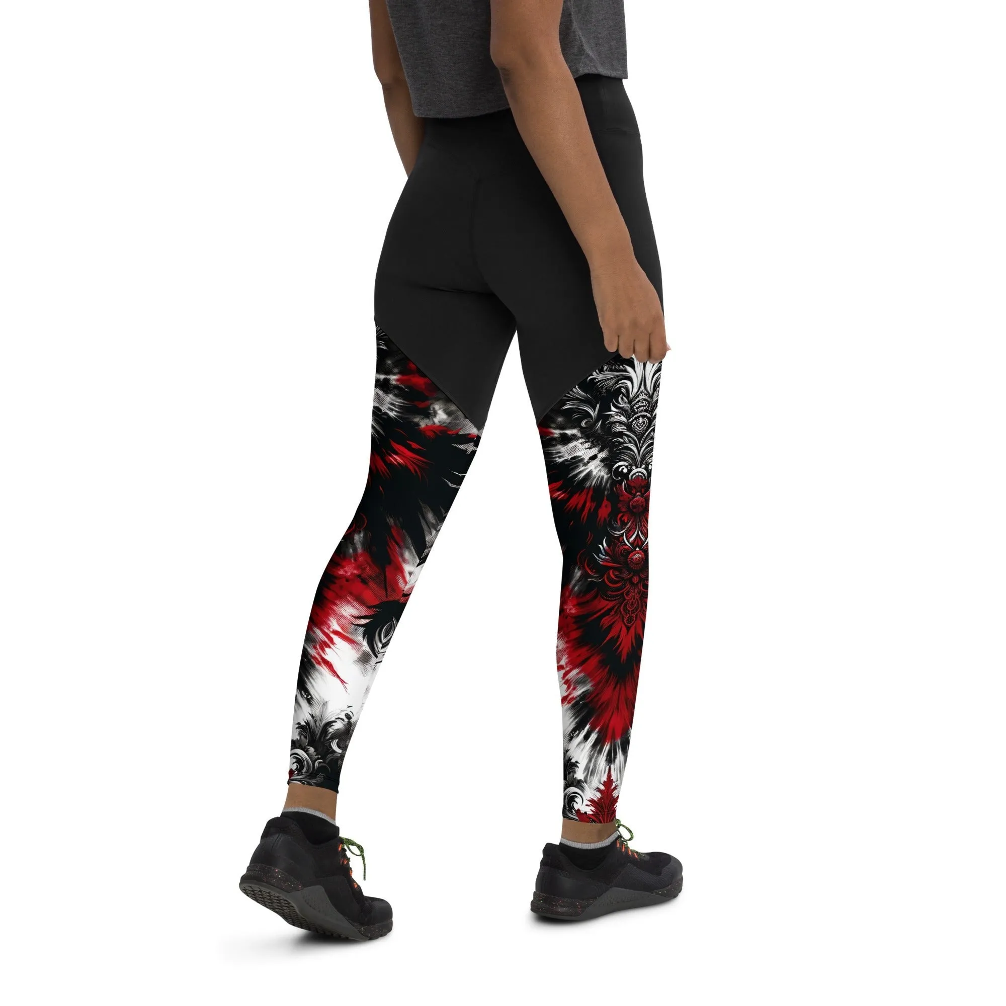 Sports Leggings Crimson Nocturn