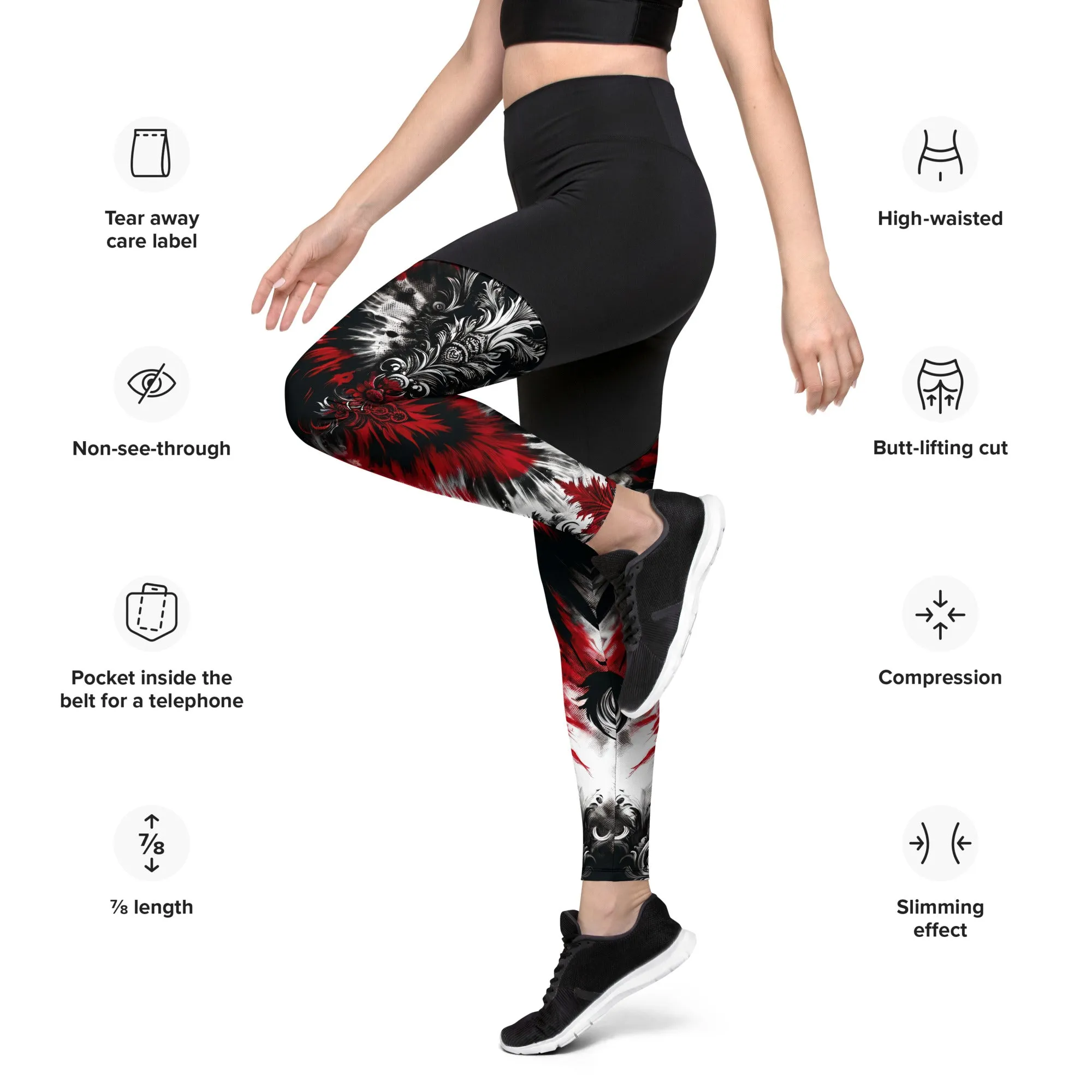 Sports Leggings Crimson Nocturn