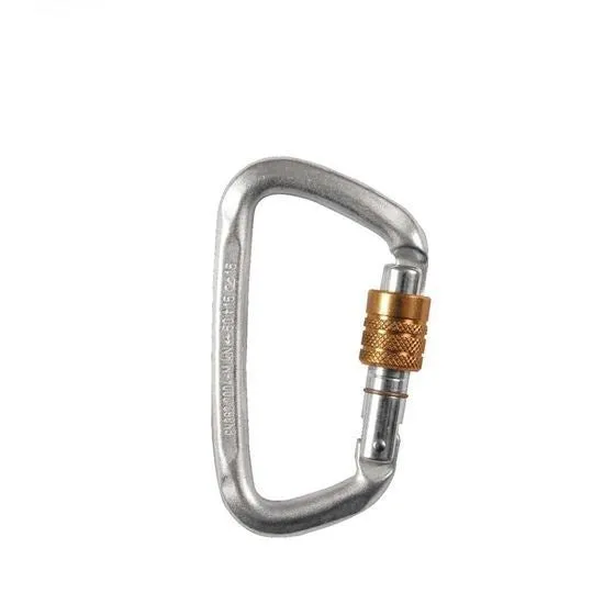 Tactical Hard Steel Modified D-Key Screw Gate Carabiner, (5 Per Pack)