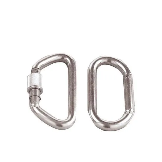 Tactical Locking D Carabiner - Silver, (5 per pack)