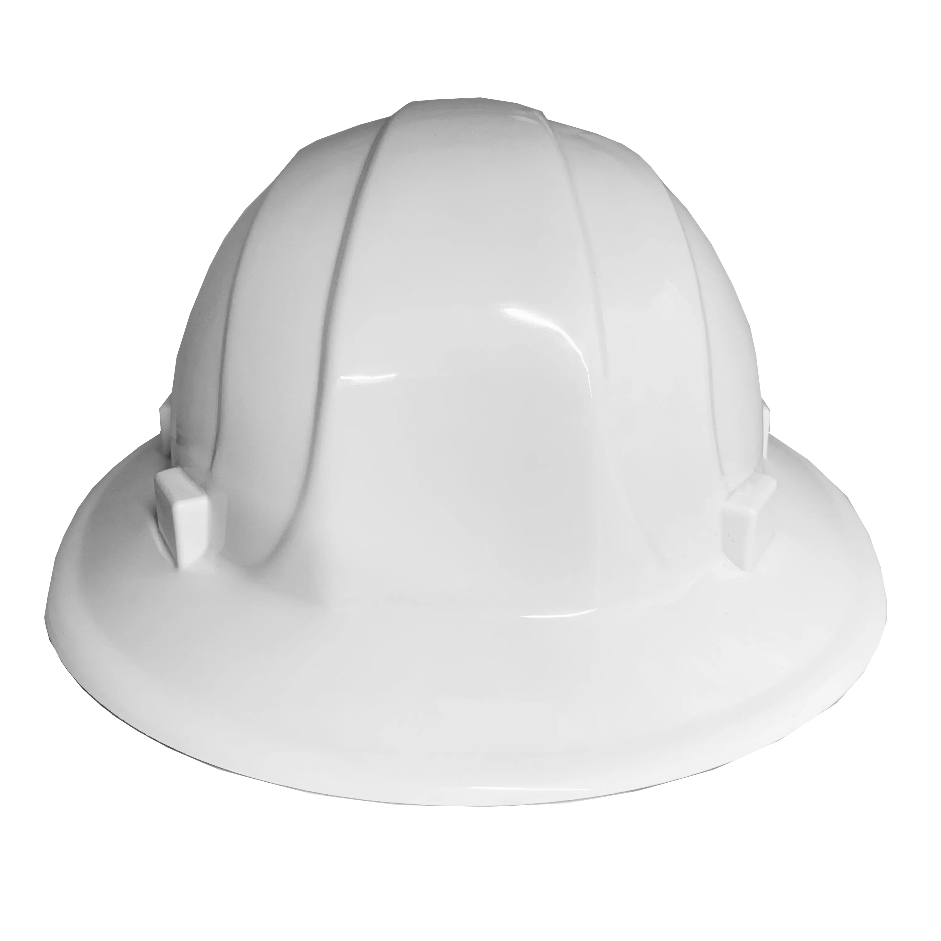 (White) Omega II Full Brim Hard Hat - 6-Point Ratchet Suspension - White