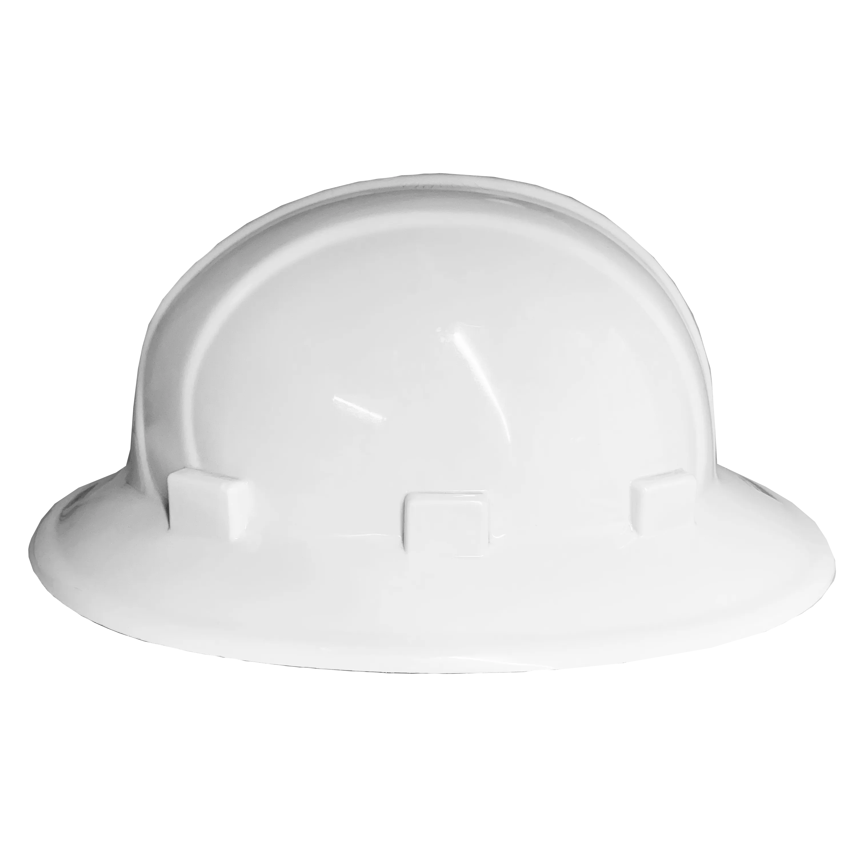 (White) Omega II Full Brim Hard Hat - 6-Point Ratchet Suspension - White