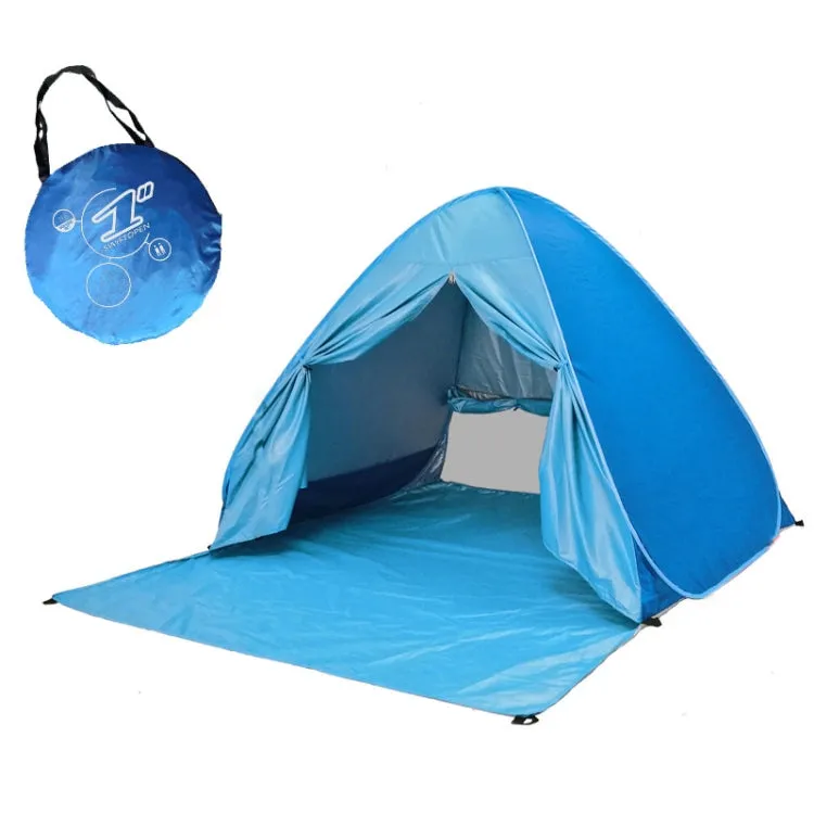 With Curtain Automatic Instant Pop Up Tent Potable Beach Tent, Size:  200x165x130cm(Blue)