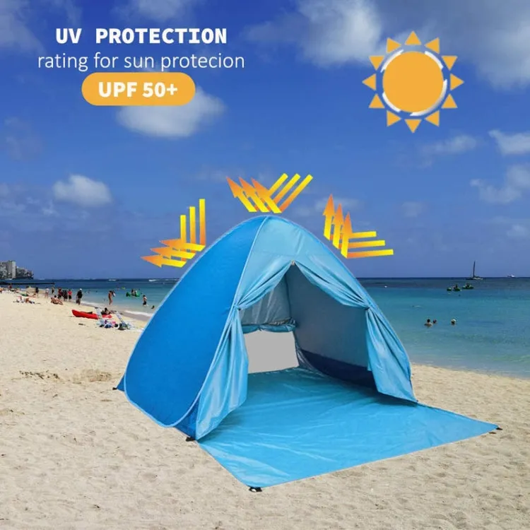 With Curtain Automatic Instant Pop Up Tent Potable Beach Tent, Size:  200x165x130cm(Blue)