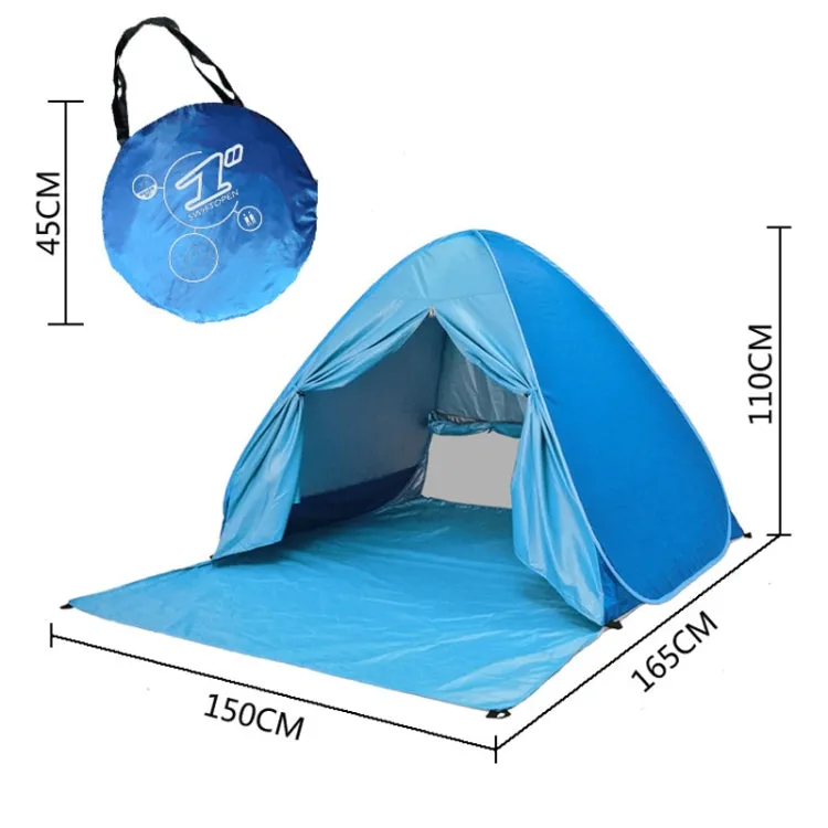 With Curtain Automatic Instant Pop Up Tent Potable Beach Tent, Size:  200x165x130cm(Blue)