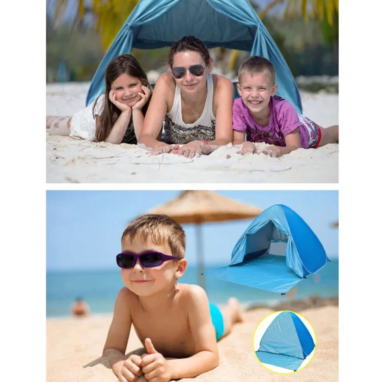 With Curtain Automatic Instant Pop Up Tent Potable Beach Tent, Size:  200x165x130cm(Blue)